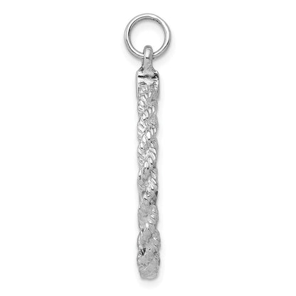 14k White Gold 14k White Gold Rounded with Rope .013 Gauge Engravable Disc