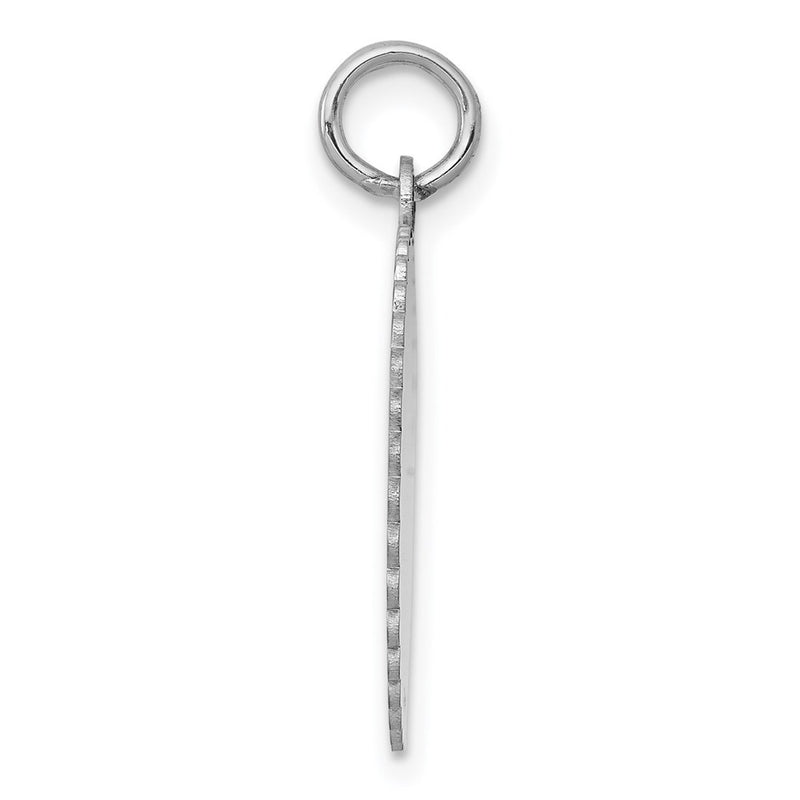 14k White Gold Engraveable Scalloped Disc Charm