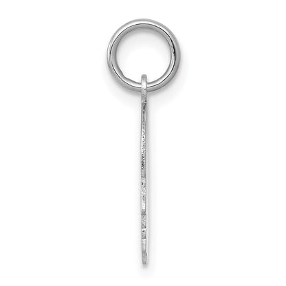 14k White Gold 14k White Plain Small.009 Depth Facing Right Engravable Boy Charm