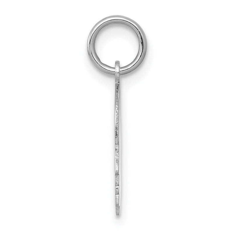 14k White Gold 14k White Plain Small.009 Depth Facing Right Engravable Boy Charm