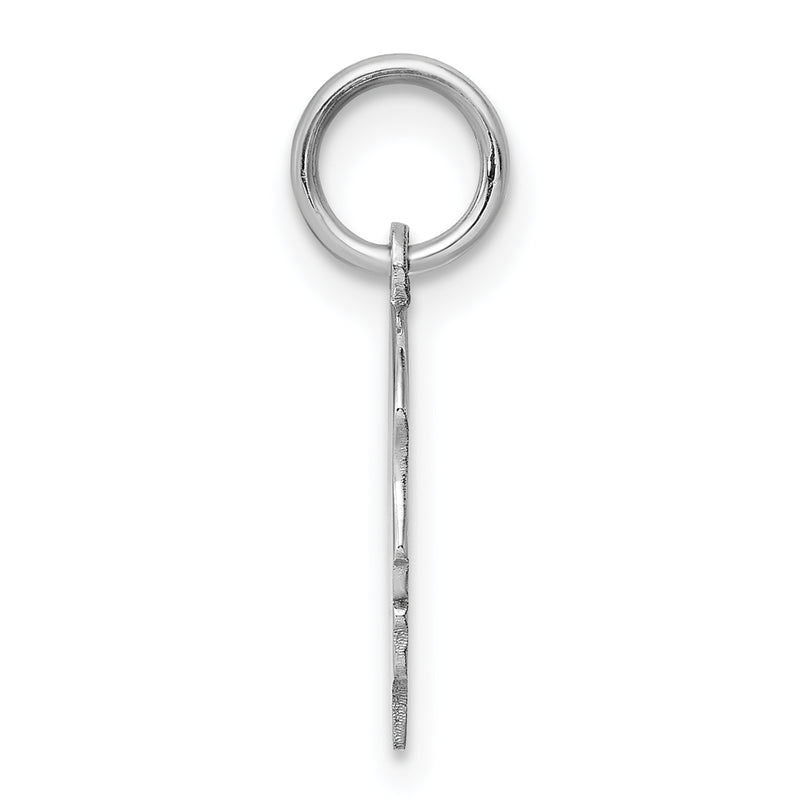 14k White Gold 14k White Plain Small.009 Depth Facing Right Engravable Girl Charm