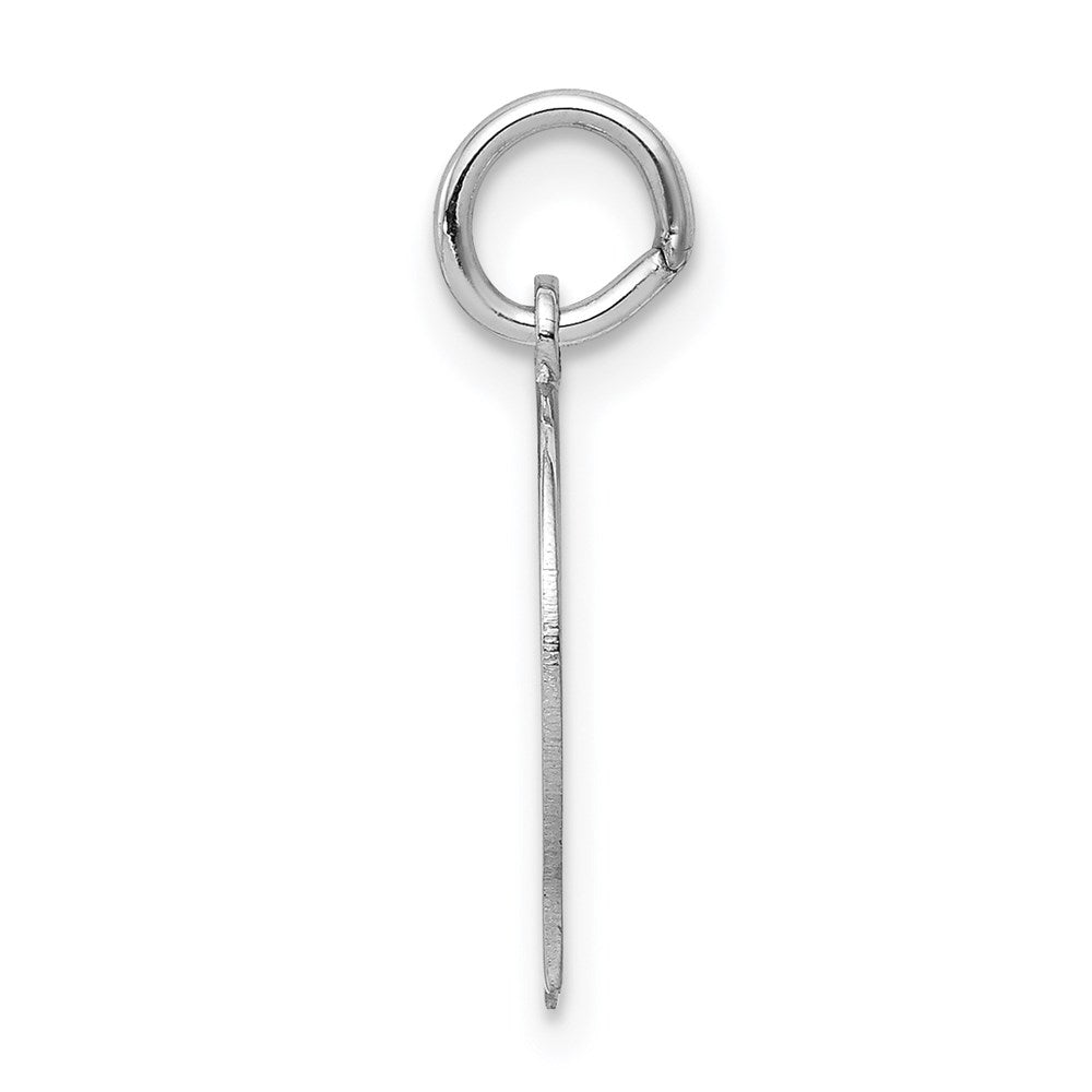 14k White Gold 14k White Plain Small.013 Depth Facing Left Engravable Boy Charm