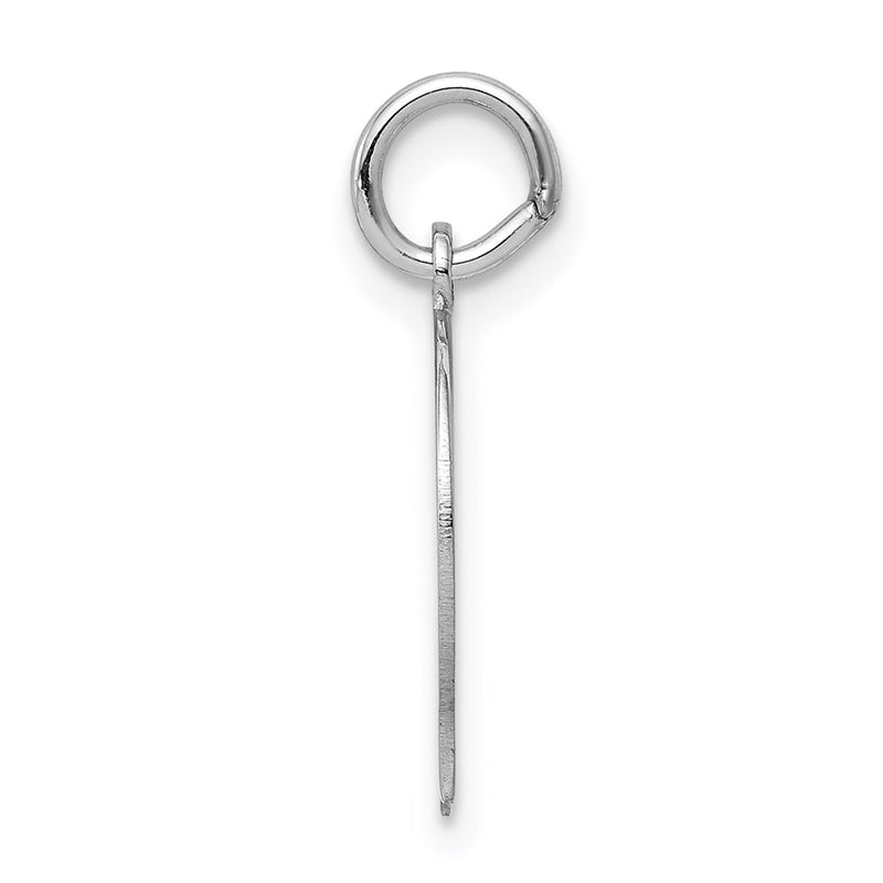 14k White Gold 14k White Plain Small.009 Depth Facing Left Engravable Boy Charm