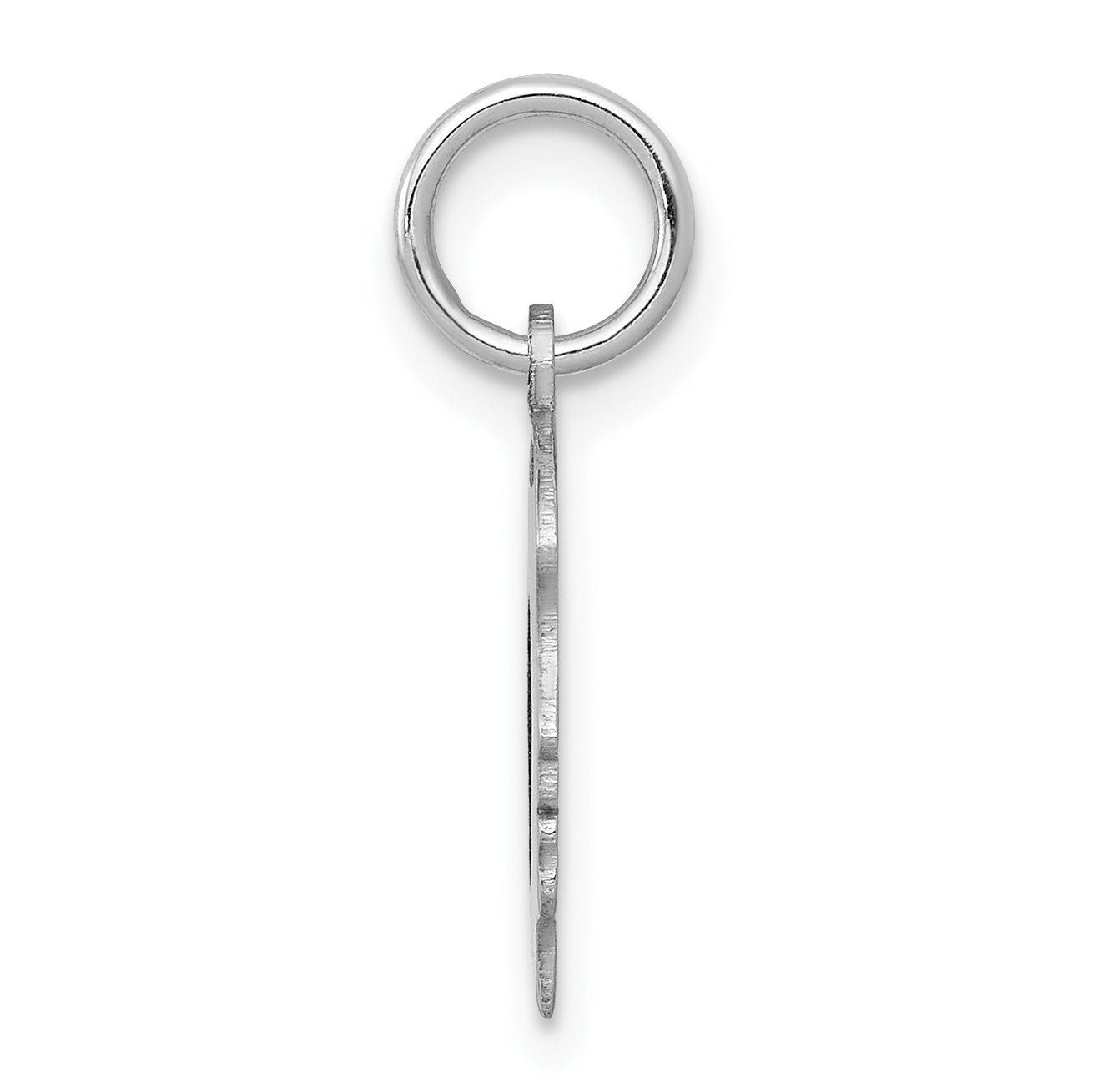 14k White Gold 14k White Plain Small.009 Depth Facing Left Engravable Girl Charm