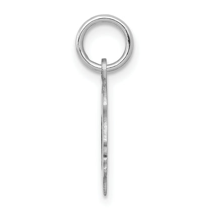 14k White Gold 14k White Plain Small.009 Depth Facing Left Engravable Girl Charm