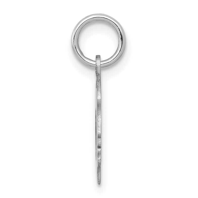 14k White Gold 14k White Plain Small.009 Depth Facing Left Engravable Girl Charm