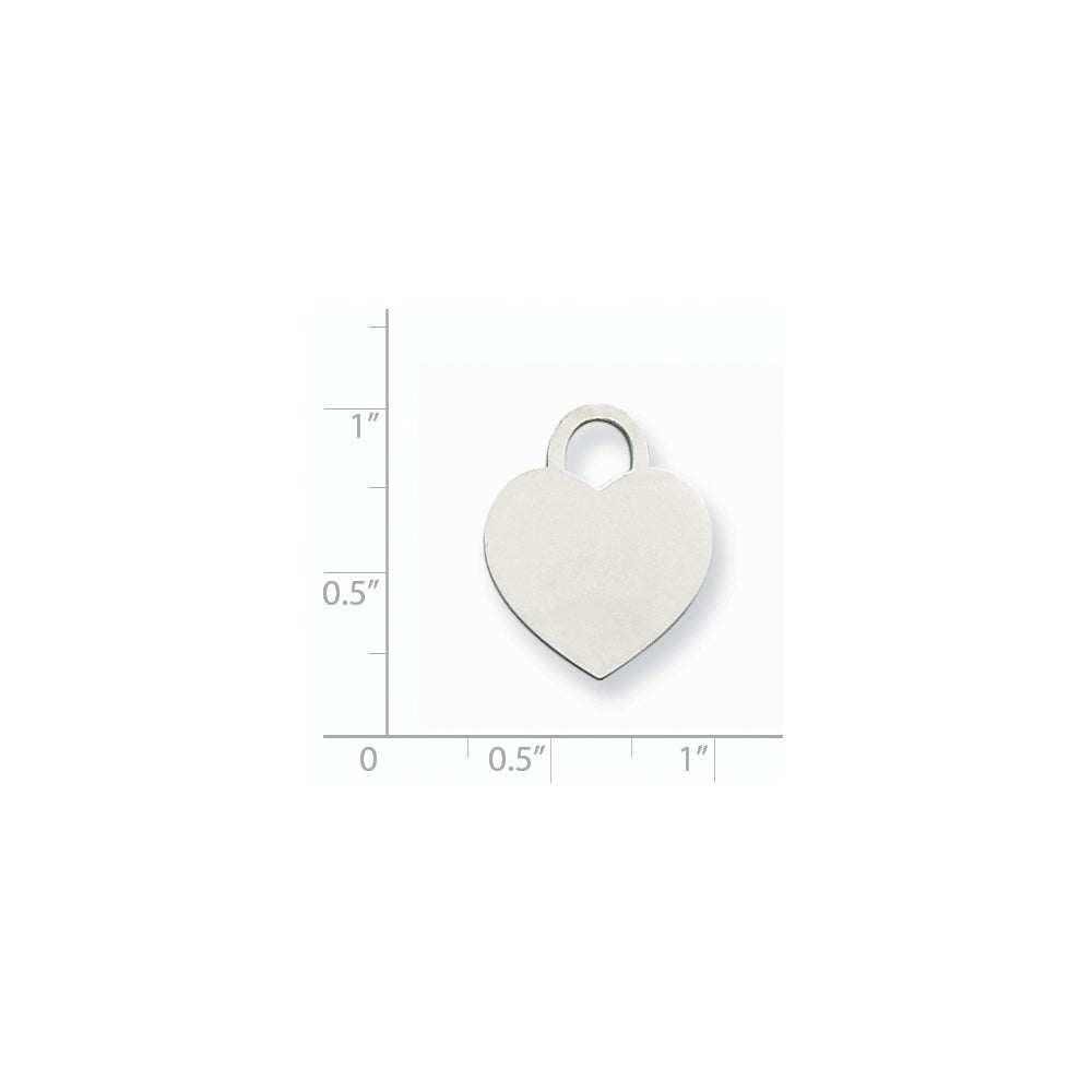 14k White Gold 14k White Gold Large Engravable Heart