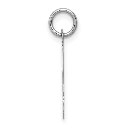 14k White Gold 14k White Plain Medium.009 Depth Facing Right Engravable Boy Charm