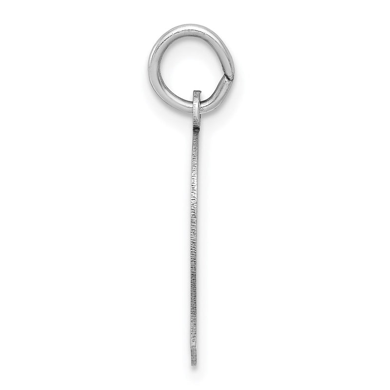 14k White Gold 14k White Plain Medium.011 Depth Facing Left Engravable Boy Charm