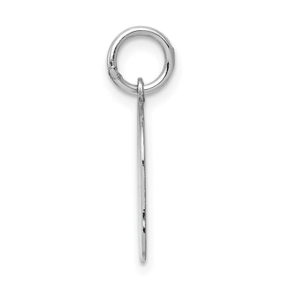14k White Gold 14k White Plain Medium.009 Depth Facing Left Engravable Girl Charm