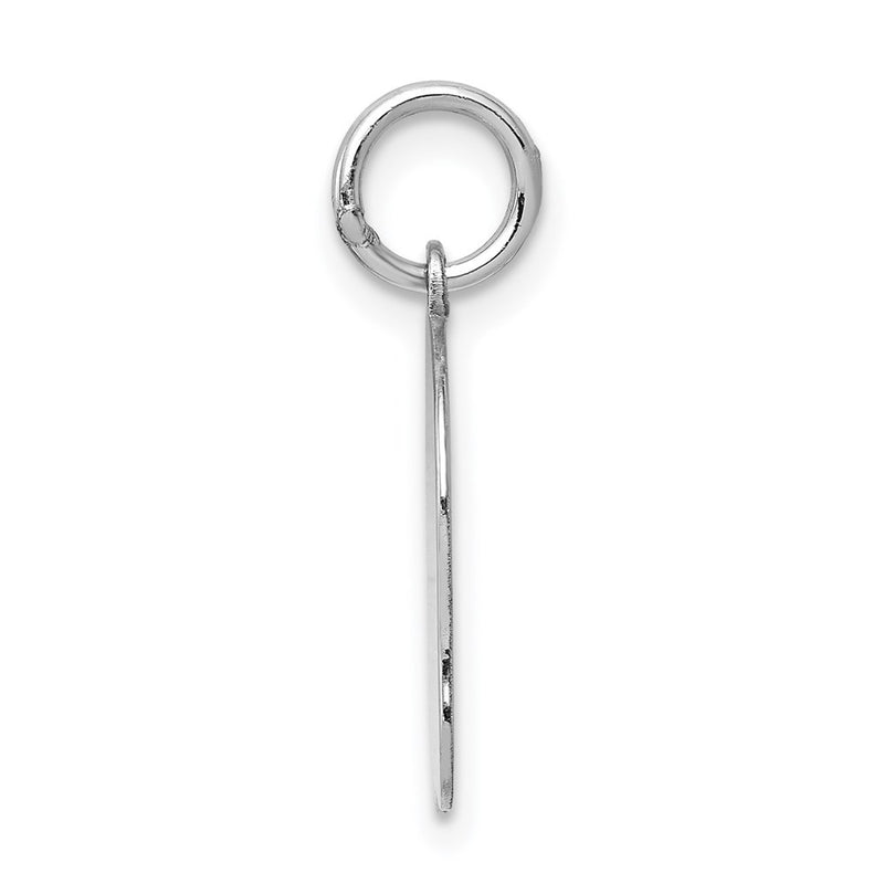 14k White Gold 14k White Plain Medium.009 Depth Facing Left Engravable Girl Charm