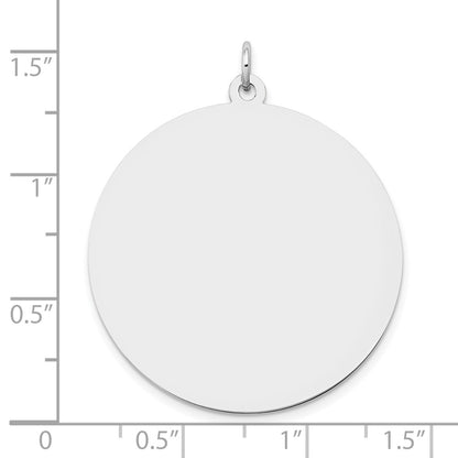 14k White Gold Round Disc Charm