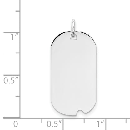 14k White Gold 14k White Gold Plain .027 Gauge Engravable Dog Tag w/Notch Disc