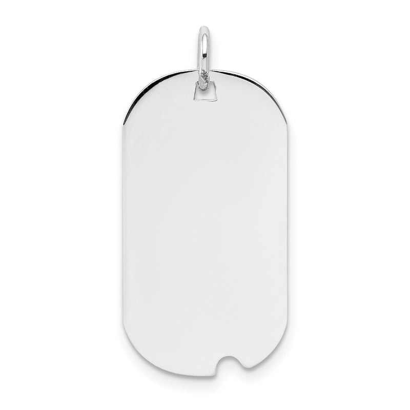 14k White Gold 14k White Gold Plain .018 Gauge Engravable Dog Tag w/Notch Disc