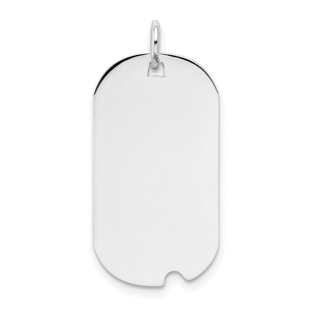 14k White Gold 14k White Gold Plain .013 Gauge Engravable Dog Tag w/Notch Disc