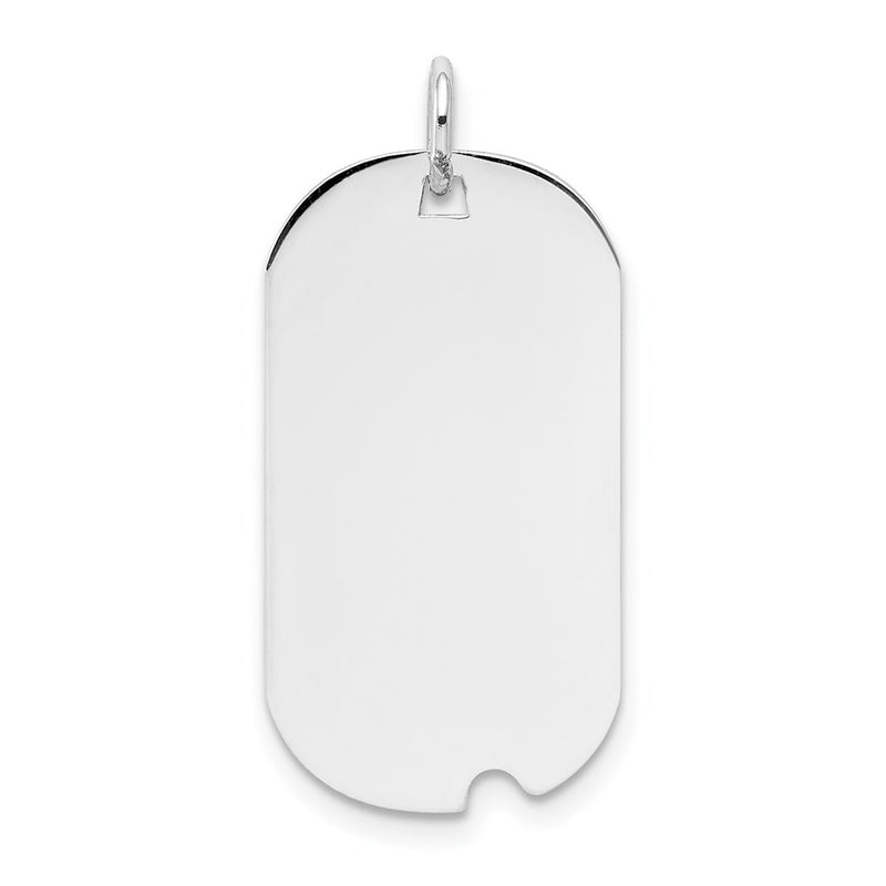 14k White Gold 14k White Gold Plain .011 Gauge Engravable Dog Tag w/Notch Disc
