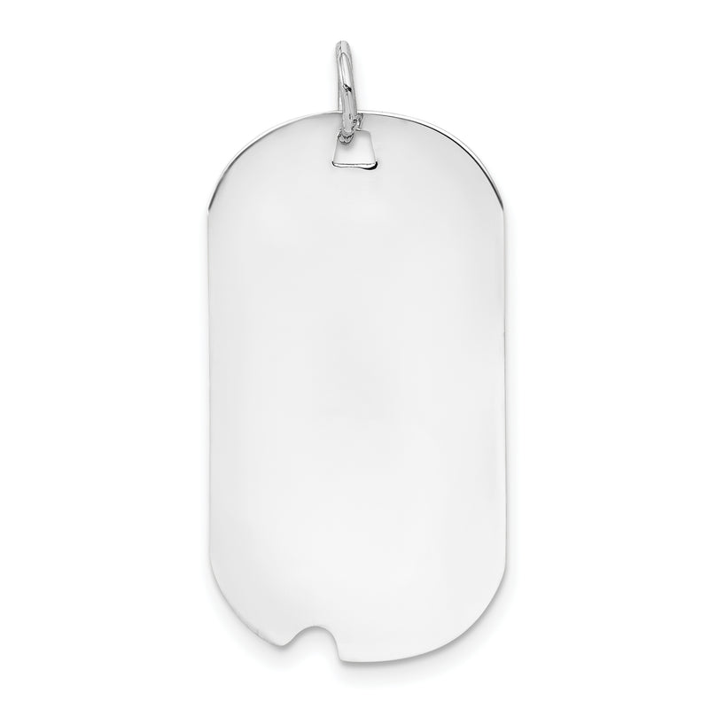 14k White Gold 14k White Gold Plain .018 Gauge Engravable Dog Tag w/Notch Disc
