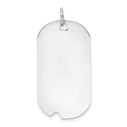 14k White Gold 14k White Gold Plain .035 Gauge Engravable Dog Tag w/Notch Disc