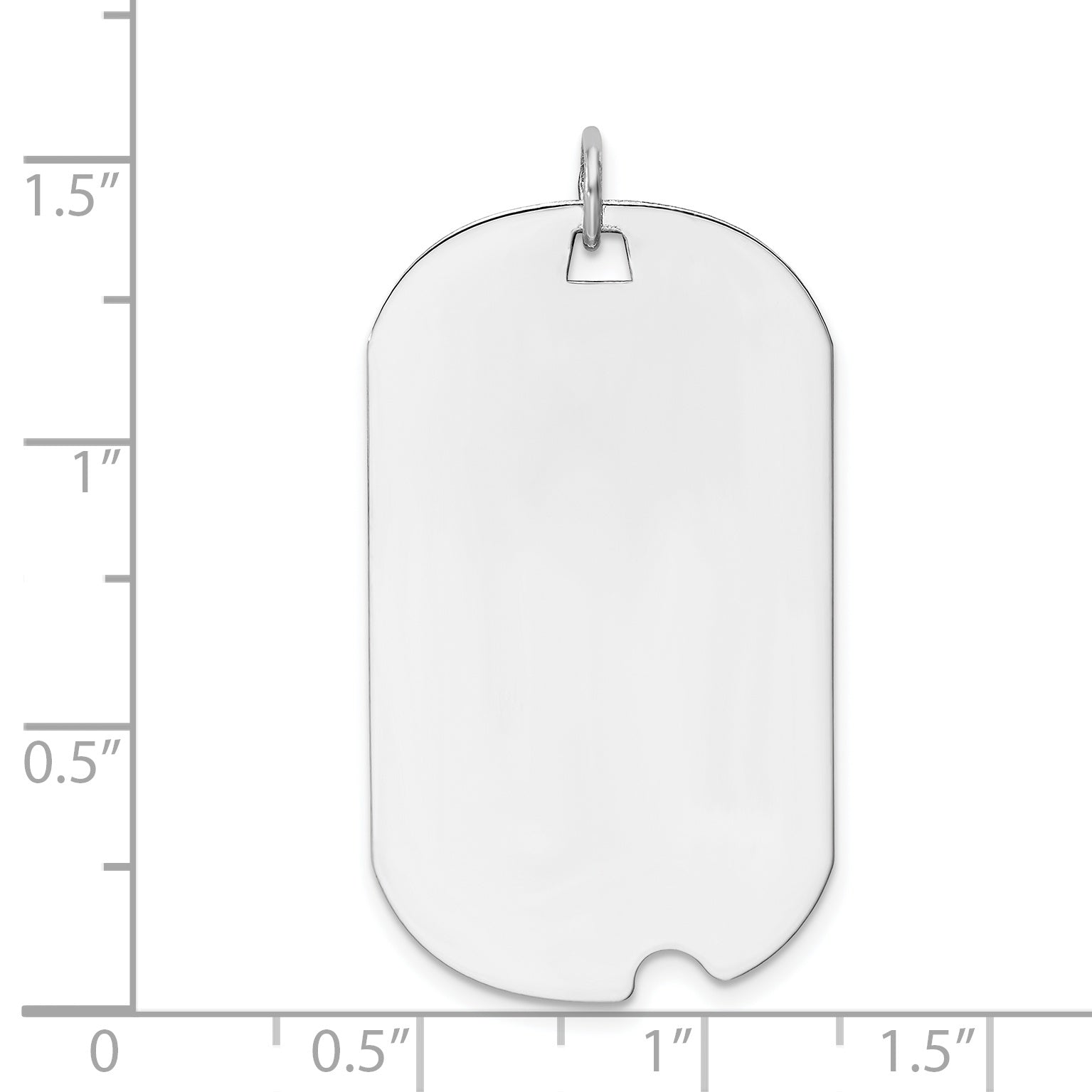 14k White Gold 14k White Gold Plain .018 Gauge Engravable Dog Tag w/Notch Disc