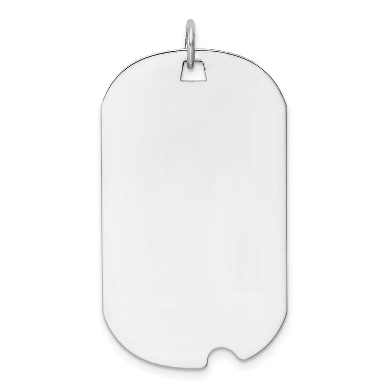 14k White Gold 14k White Gold Plain .018 Gauge Engravable Dog Tag w/Notch Disc