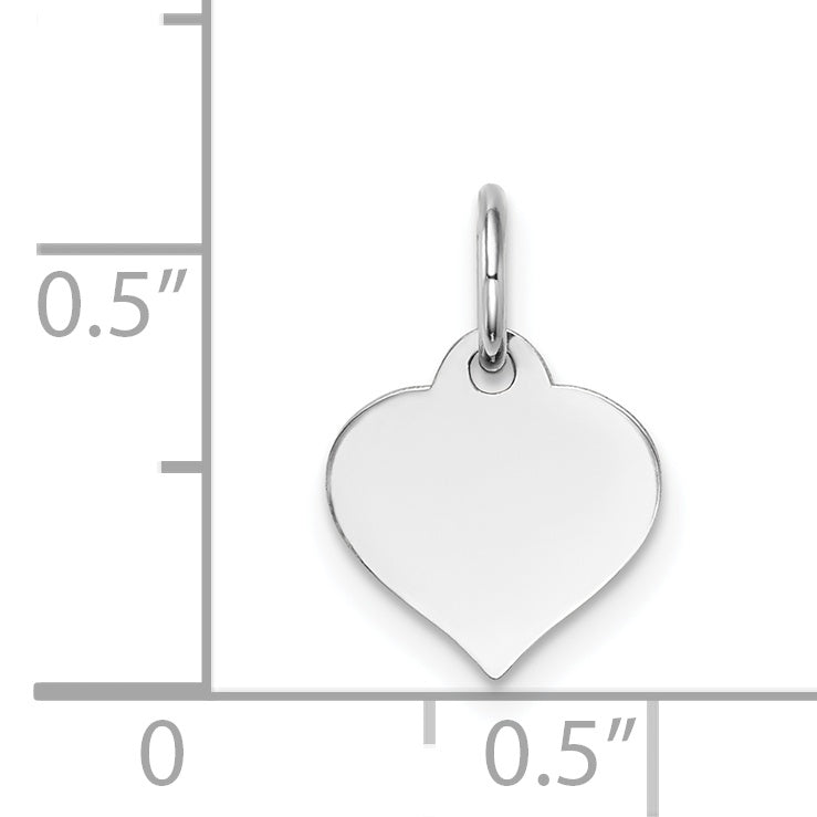 14k White Gold Heart Disc Charm