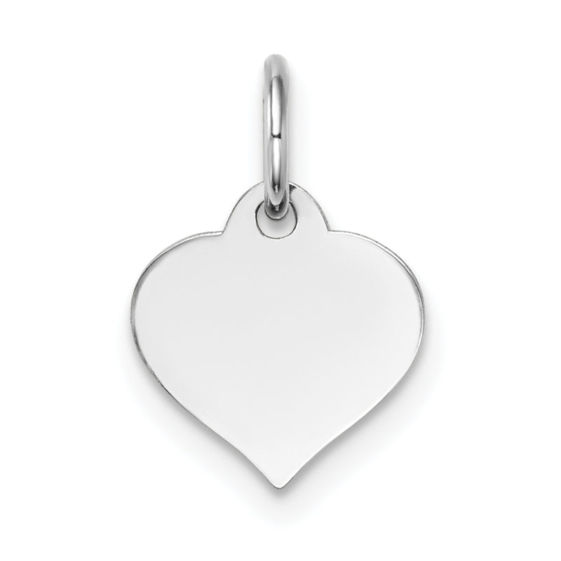 14k White Gold Heart Disc Charm