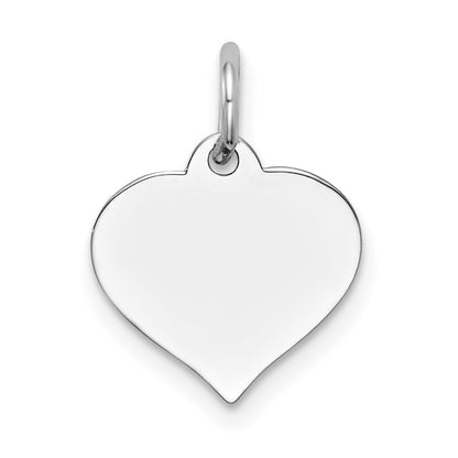 14k White Gold Heart Disc Charm