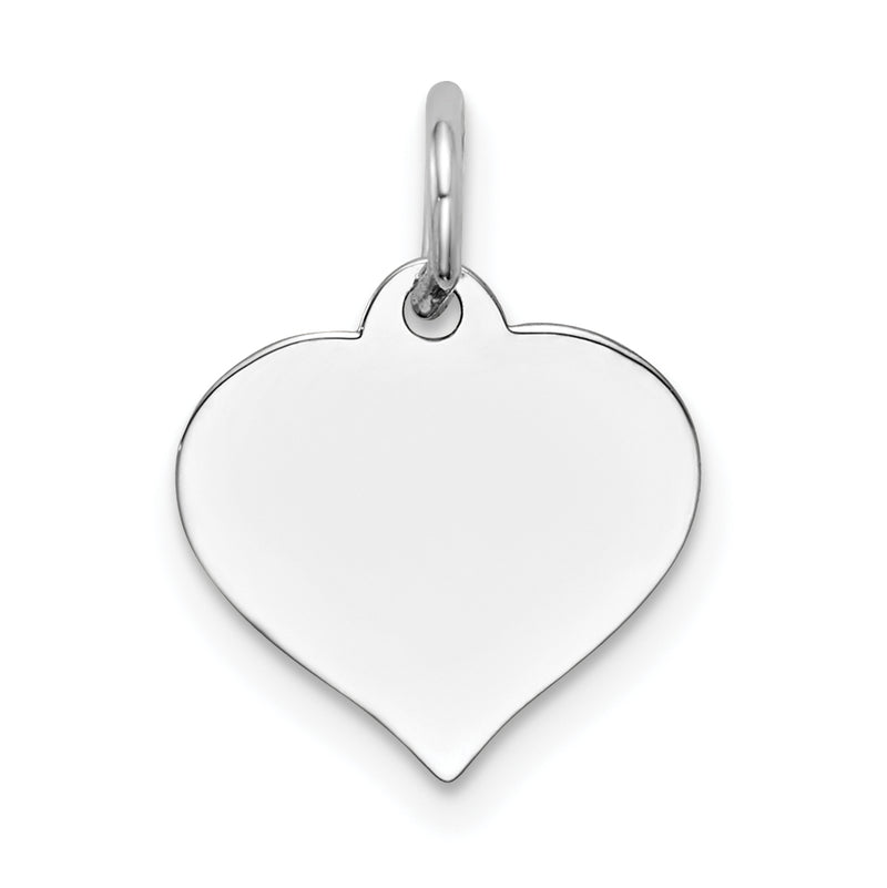 14k White Gold Heart Disc Charm