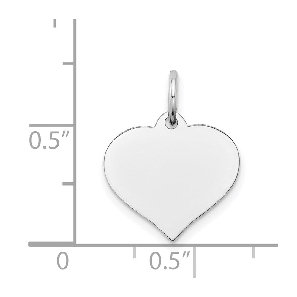 14k White Gold 14K White Gold Heart Disc Charm