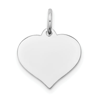 14k White Gold Heart Disc Charm