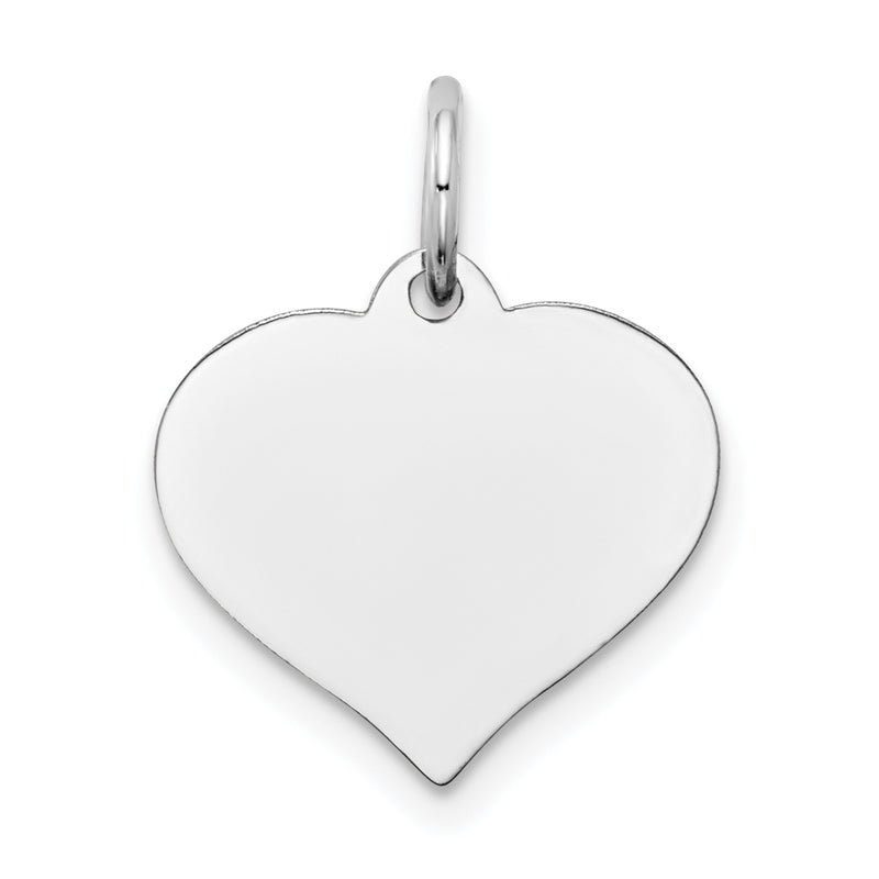14k White Gold Heart Disc Charm