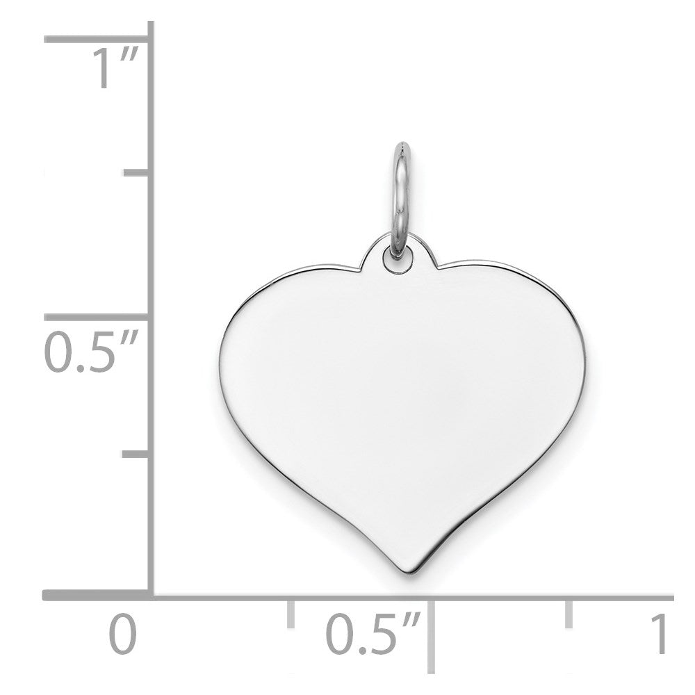 14k White Gold Heart Disc Charm