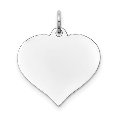 14k White Gold Heart Disc Charm