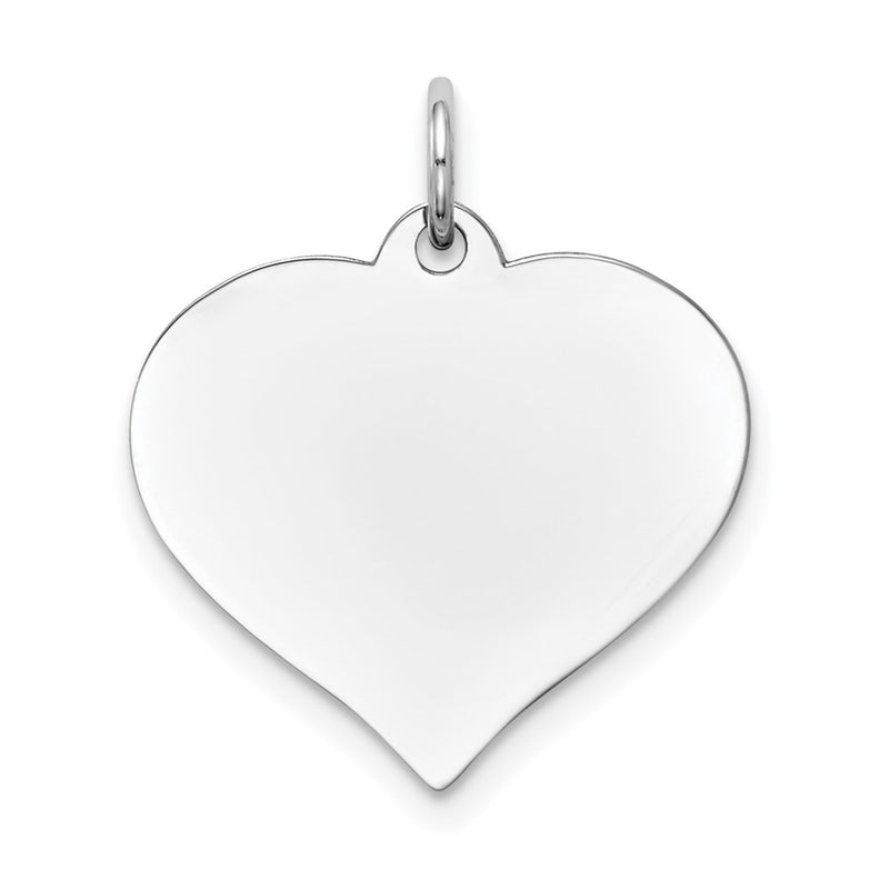 14k White Gold Heart Disc Charm