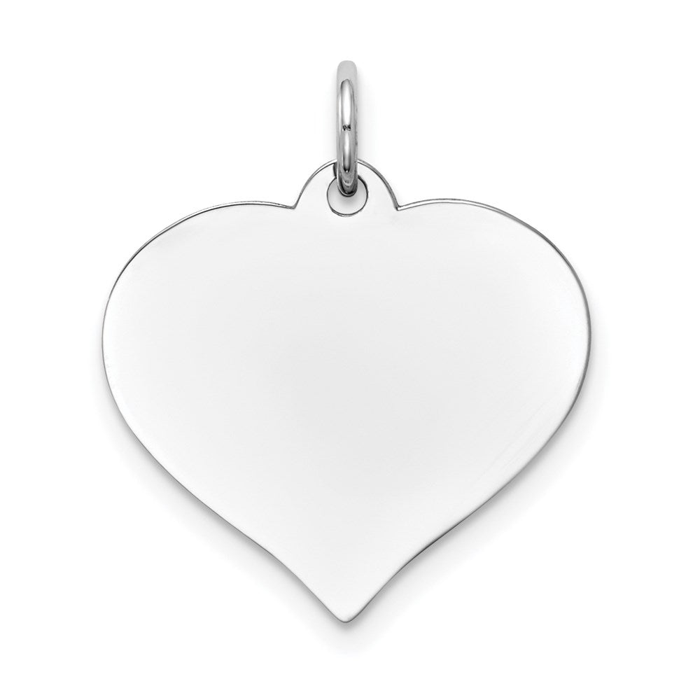 14k White Gold 14K White Gold Heart Disc Charm