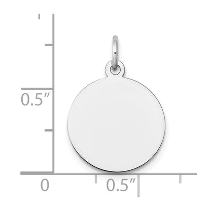 14k White Gold 14k White Gold Plain .013 Gauge Circular Engravable Disc Charm
