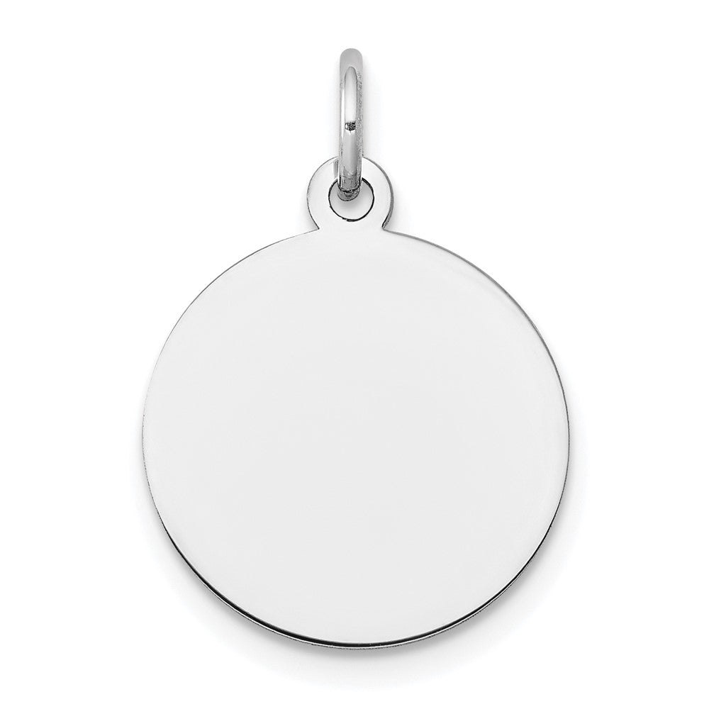 14k White Gold 14k White Gold Plain .013 Gauge Circular Engravable Disc Charm