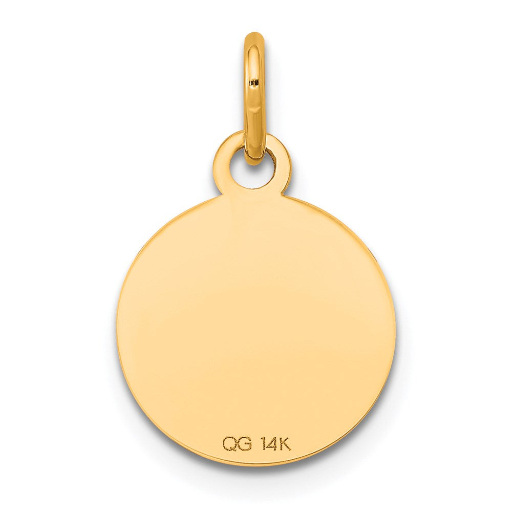 14k White Gold 14k White Gold w/Enamel .027 Gauge Circular Engravable Disc
