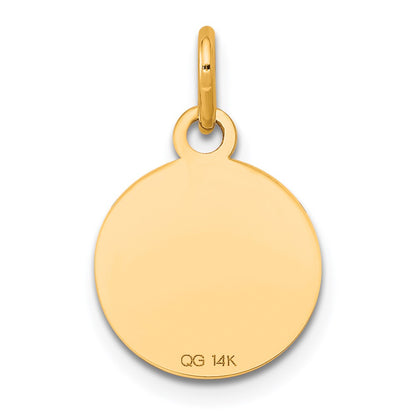 14k White Gold 14k White Gold w/Enamel .027 Gauge Circular Engravable Disc