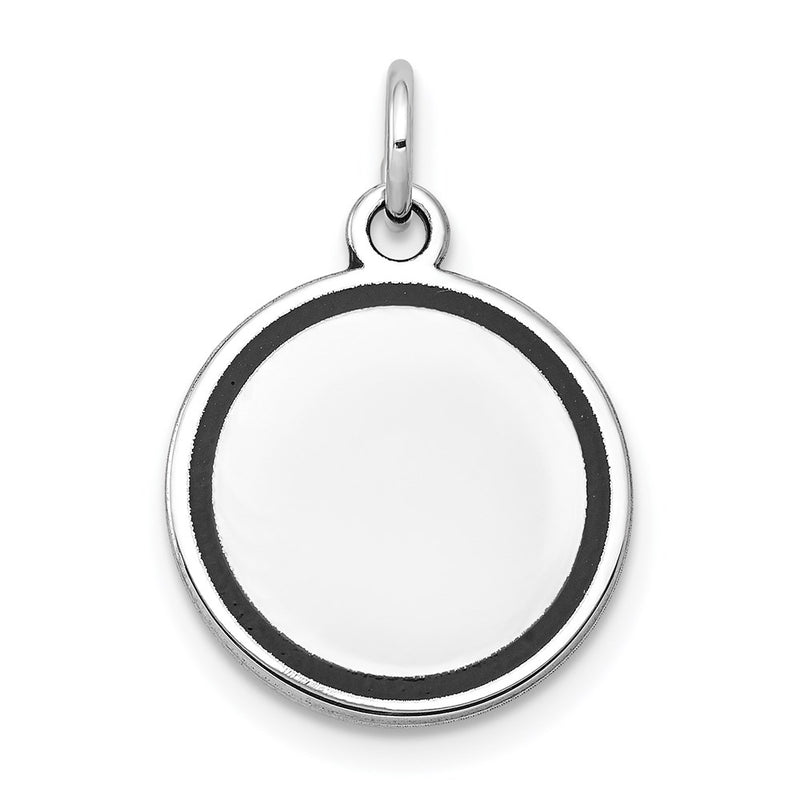 14k White Gold 14k White Gold w/Enamel .027 Gauge Circular Engravable Disc