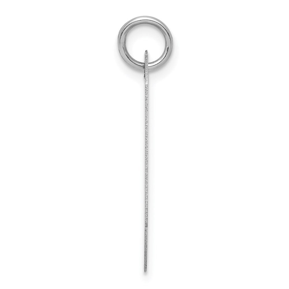 14k White Gold Plain Engraveable Dog Tag Disc Charm