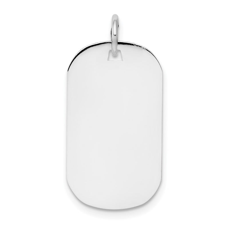 14k White Gold 14k White Gold Plain .009 Gauge Engraveable Dog Tag Disc Charm