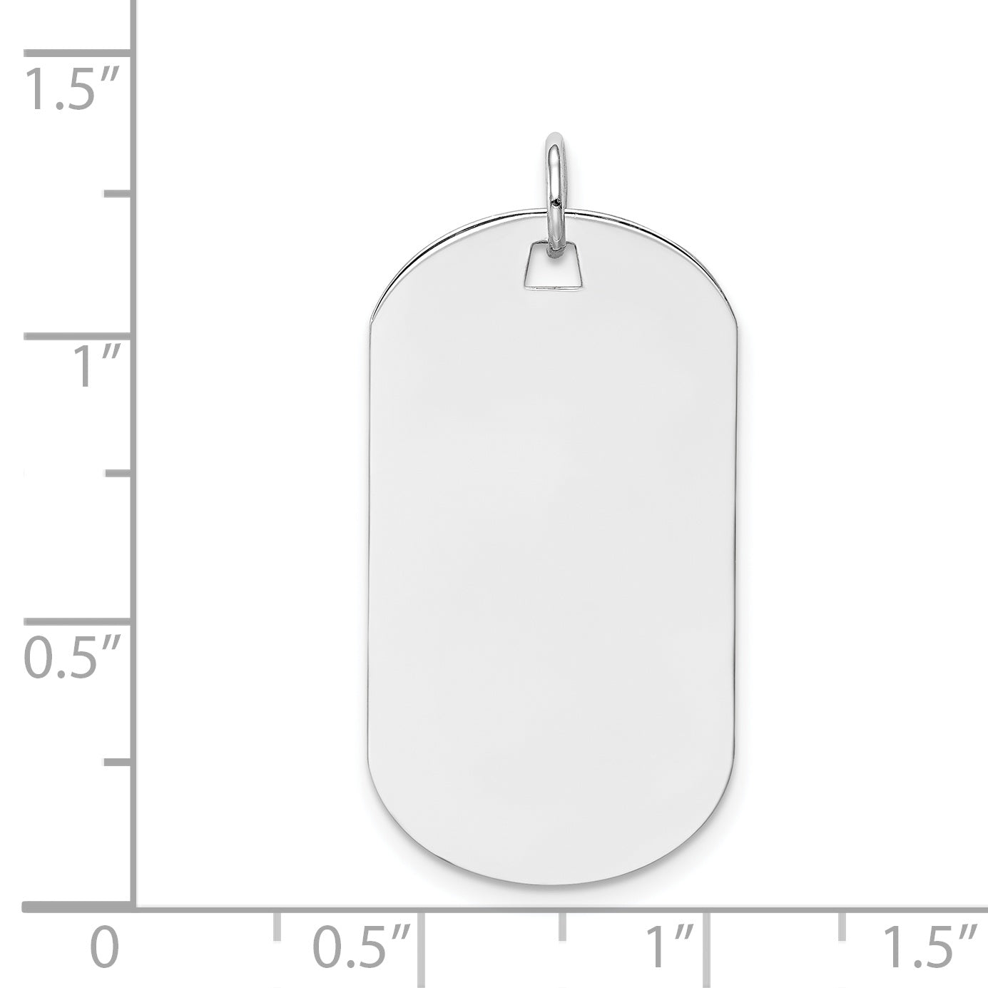14k White Gold Plain Engraveable Dog Tag Disc Charm