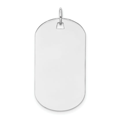 14k White Gold Plain Engraveable Dog Tag Disc Charm