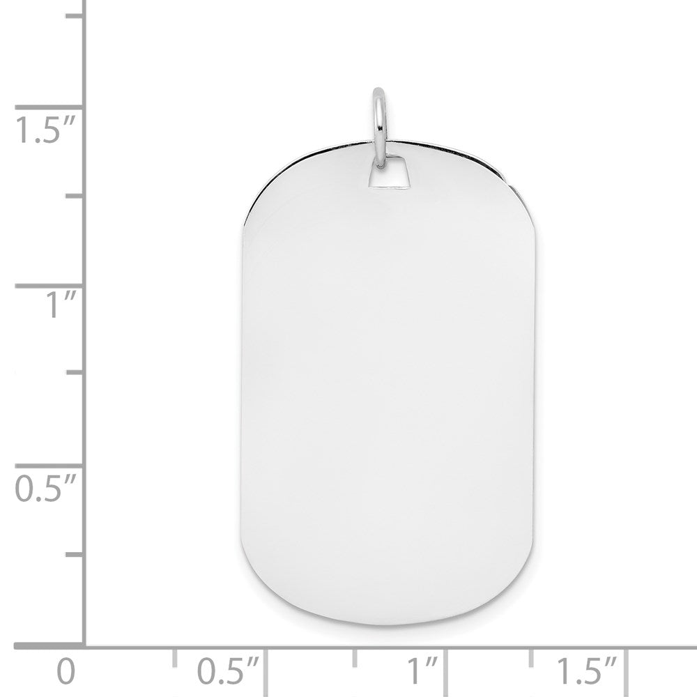 14k White Gold Plain Engraveable Dog Tag Disc Charm