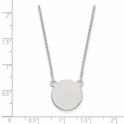 14K White Gold .018 Gauge Circular Engravable Disc 18 Necklace