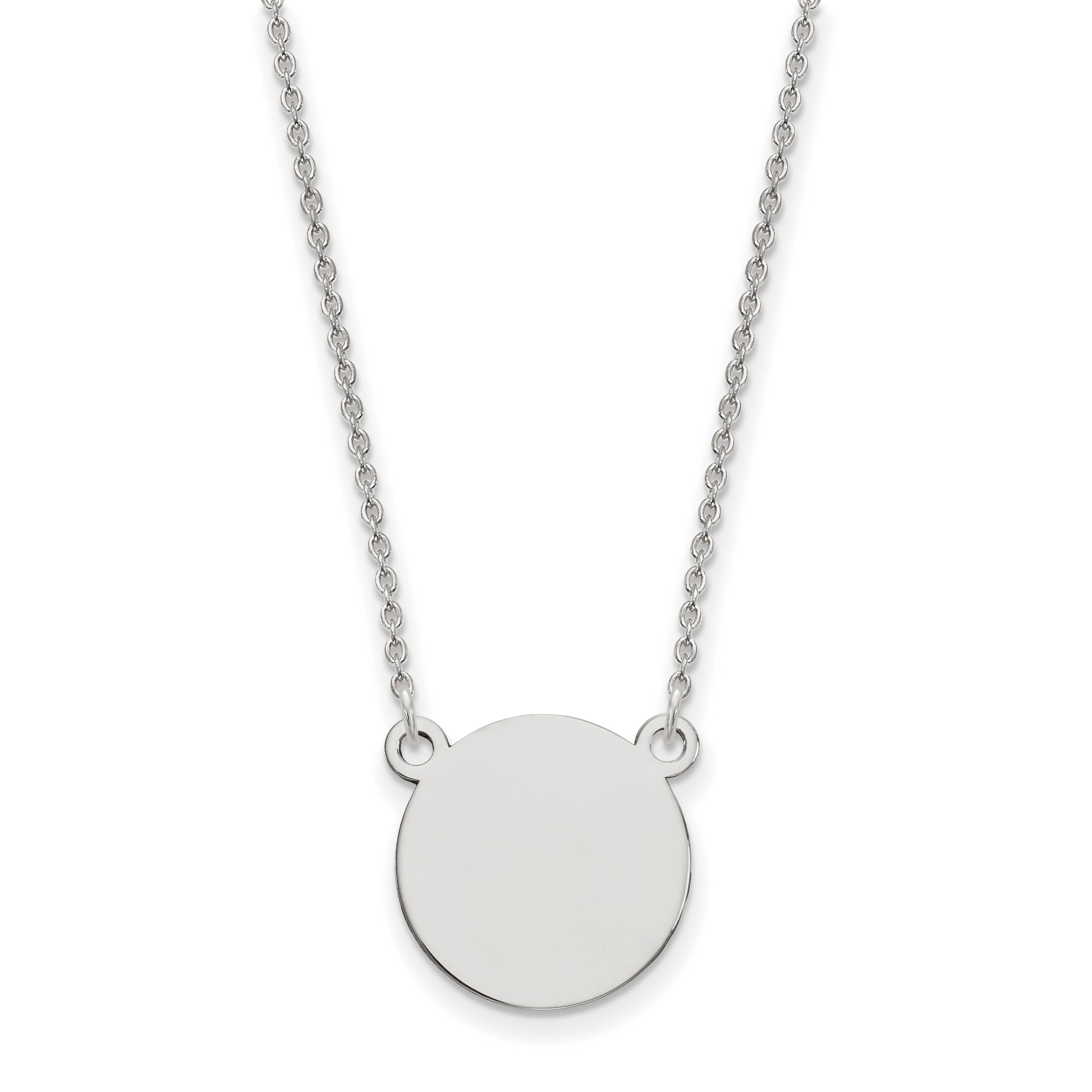 14K White Gold .018 Gauge Circular Engravable Disc 18 Necklace