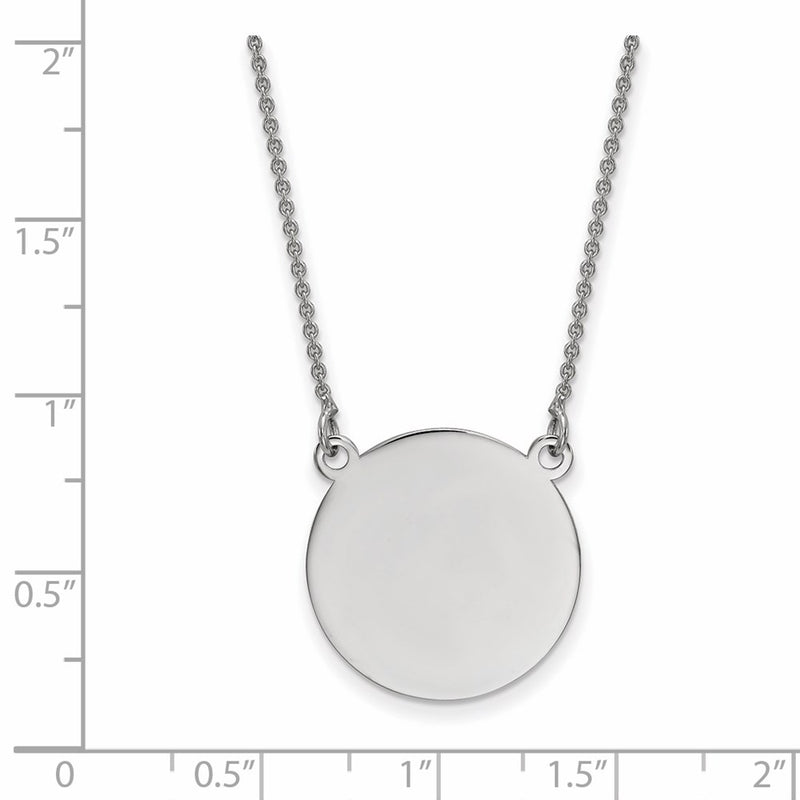 14K Yellow Gold White .027 Gauge Circular Engravable Disc 18 Necklace