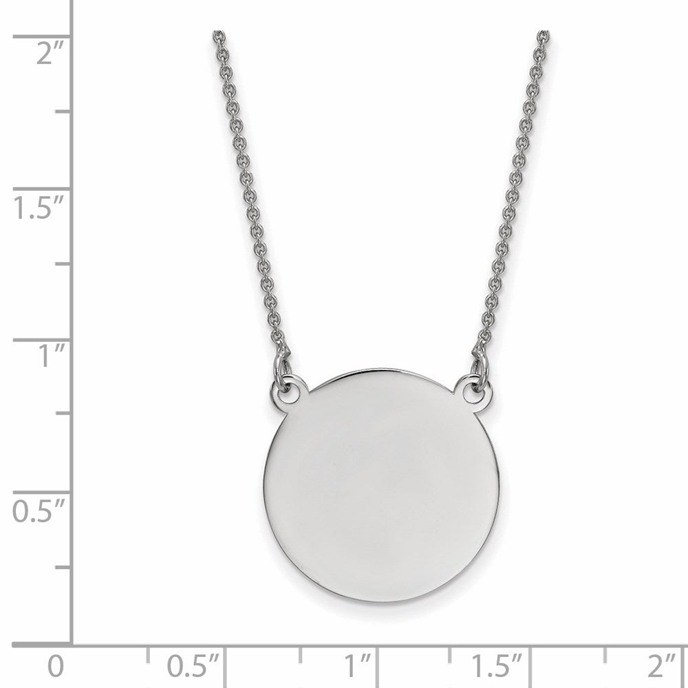 14K Yellow Gold White Gold Circular Engravable Disc 18"" Necklace