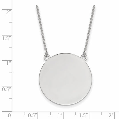 14K White Gold .018 Gauge Circular Engravable Disc 18 Necklace